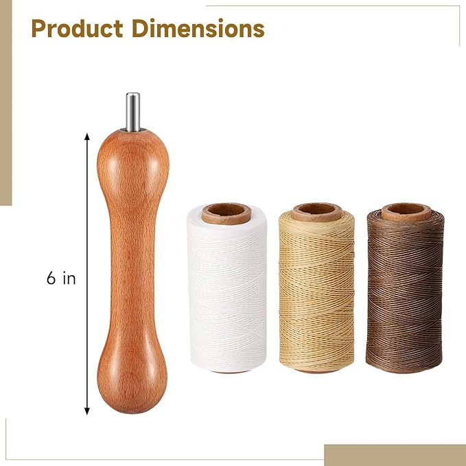 3 Pcs Wooden Thread Spool Set - Image 4