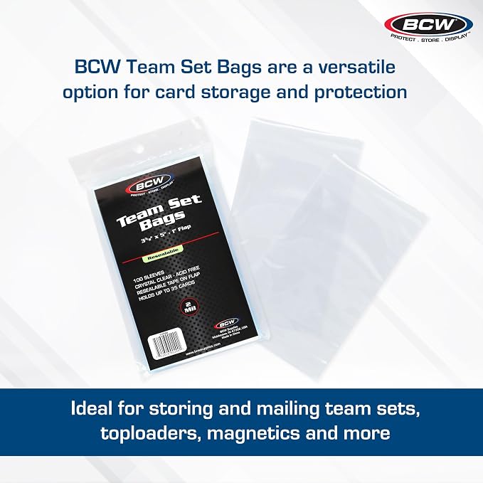 BCW Resealable Team Set Bags – 1000 Count | Holds 35 Loose Cards or 5 Standard - Image 2