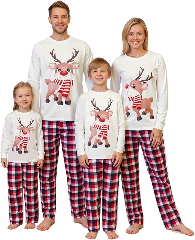 Awoscut Family Christmas Pajamas Matching Pajamas for Family, Xmas PJs Sets Holiday Sleepwear