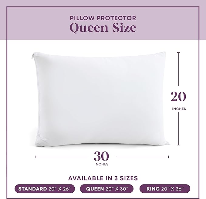 CirclesHome Pillow Protectors 4 Pack Queen Zippered - Image 6