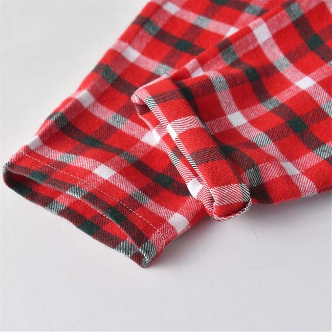 Schbbbta Kids Pajamas Set, Plaid Button Down Pjs for Girls & Boys, 9 Months - 14 Years