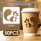 50 Pcs Large Animals Stencils for Painting, 3.93 x 3.93 Inch Animals Stencils - Image 2