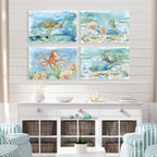 Ocean Wall Decor Sea Turtle Bathroom Wall Art Watercolor Nautical Octopus - Image 5