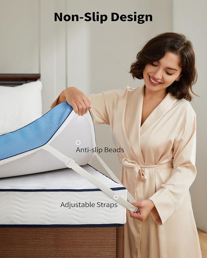 PERLECARE 3 Inch Firm Mattress Topper Twin Size, Cooling Gel-Infused & Bamboo - Image 5