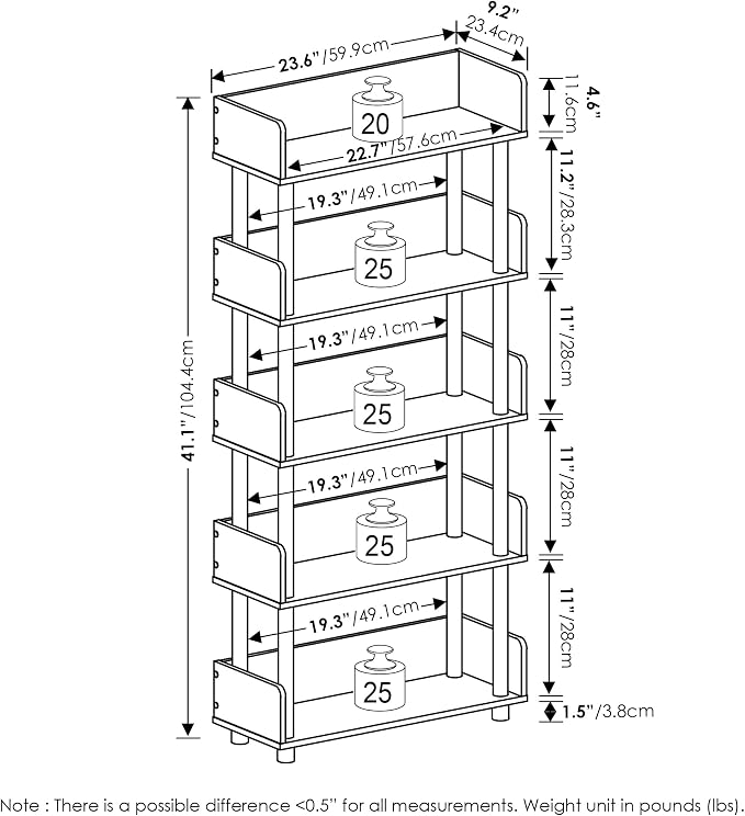 Furinno Turn-N-Tube 5-Tier Toolless Freestanding Multipurposes Display Rack - Image 3