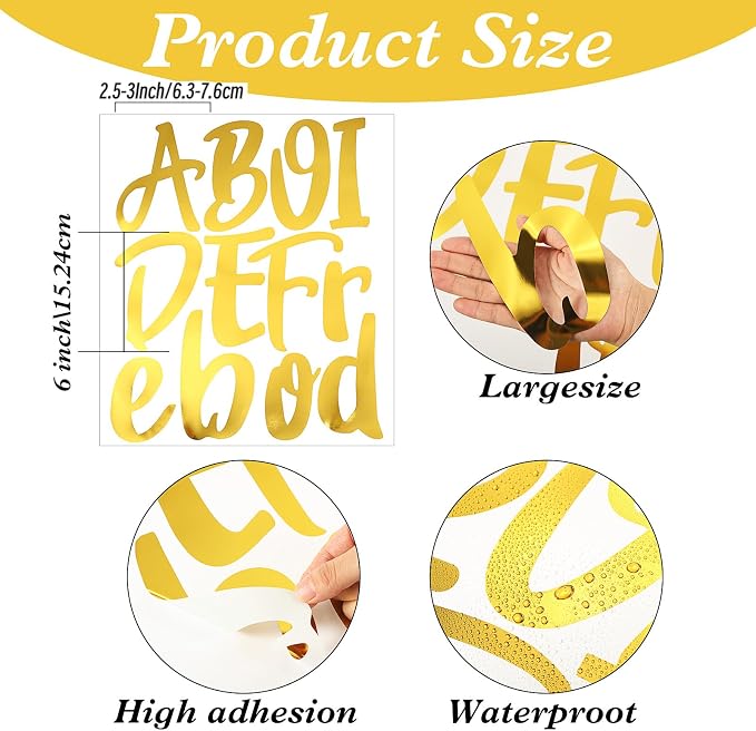 Outus 576 Pieces 8 Sheets Letters Stickers Self Adhesive Vinyl Letter Alphabet - Image 2