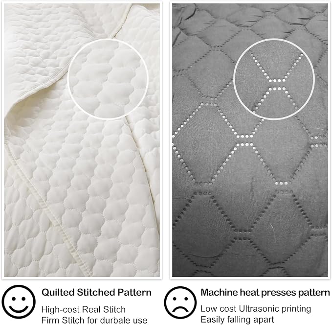 HORIMOTE HOME Cream Quilt King Size, Lightweight Quilt - Image 4