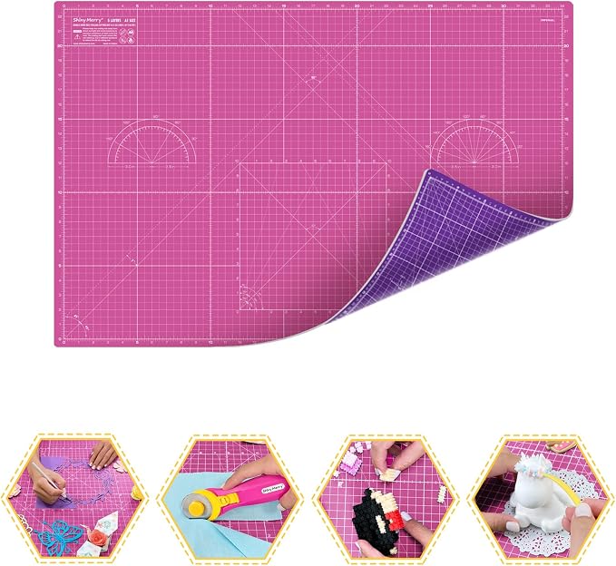 Self Healing Cutting Mat A1 24"x 36" Double Sided Pink Mat by ShinyMerry