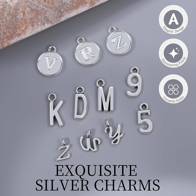 LEOBRO Letter Charms, Bracelet Necklace Charm & Jump Rings, Jewelry Making - Image 5