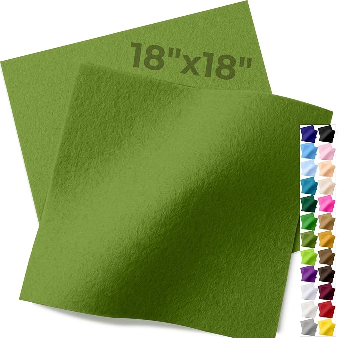 IONTACH 18" X 18" Soft Felt Sheets 1.6mm Thick | Acrylic Felt Fabric Sheets by IONTACH