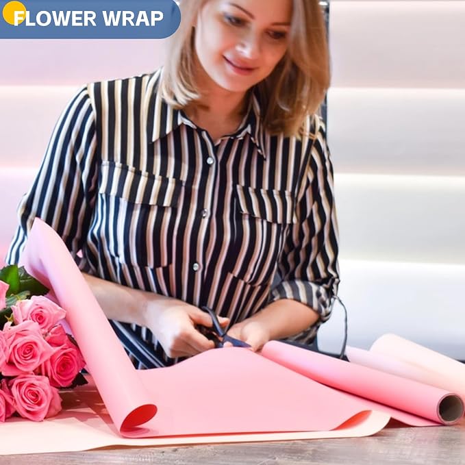 Pink Wrapping Paper, Bouquet Flower Gift Wrap - Image 5