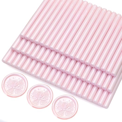 60pcs Wax Seal Sticks, Light Pink Sealing Wax Sticks, HOSEALING Glue Gun Wax - Image 7