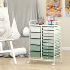 Giantex 15 Drawers Rolling Cart, Classroom Organizers, Storage Cart - Image 2