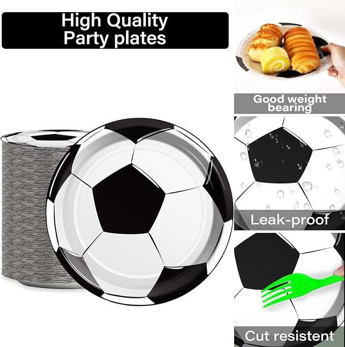 50 Guests Soccer Plates and Napkins Party Supplies Soccer Birthday Party - Image 5