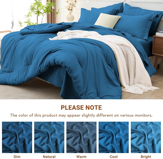 MUXHOMO 7 Pieces Queen Comforter Set, Soft Bed in a Bag Queen Size, All Season - Image 7