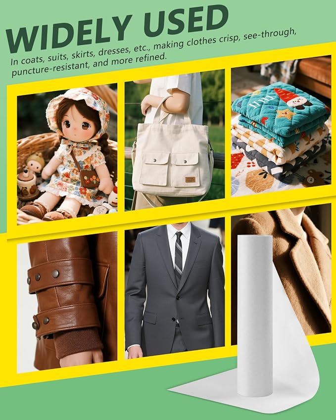 White Medium Weight Fusible Interfacing - Image 7