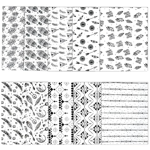 ONEART | 10 Pieces Bohemian Pattern Clear PVC Vinyl Sheets, A4 Size Handraw - Image 6