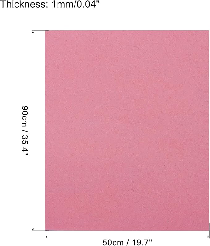 MECCANIXITY EVA Foam Sheets Pink 19.7 Inch x 35.4 Inch 1mm Thick Crafts Foam - Image 2