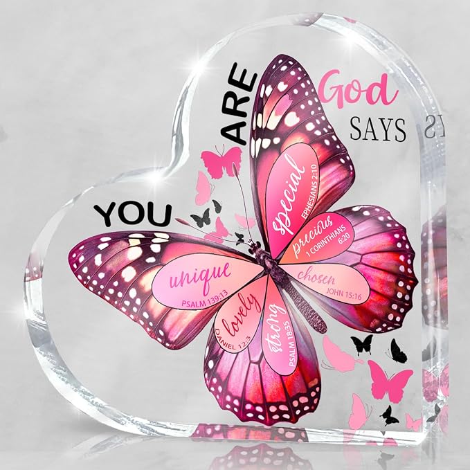 Christian Gifts for Women, 4 Inch Butterfly Acrylic Keepsake, Inspirational by MUZRUYOU