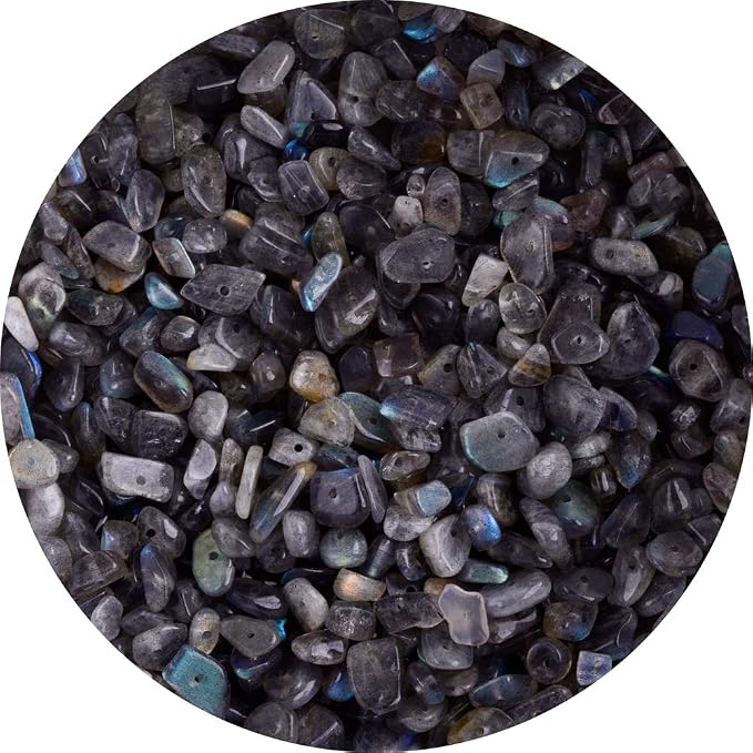 Natural Chip Stone Beads 5-8mm Spectrolite About 400 Pieces Irregular Gemstones by Cmidy