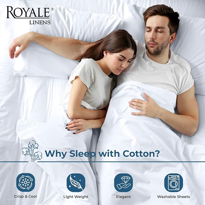 Royale Linens 100% Organic Cotton Full Flat Sheet Only - Image 3