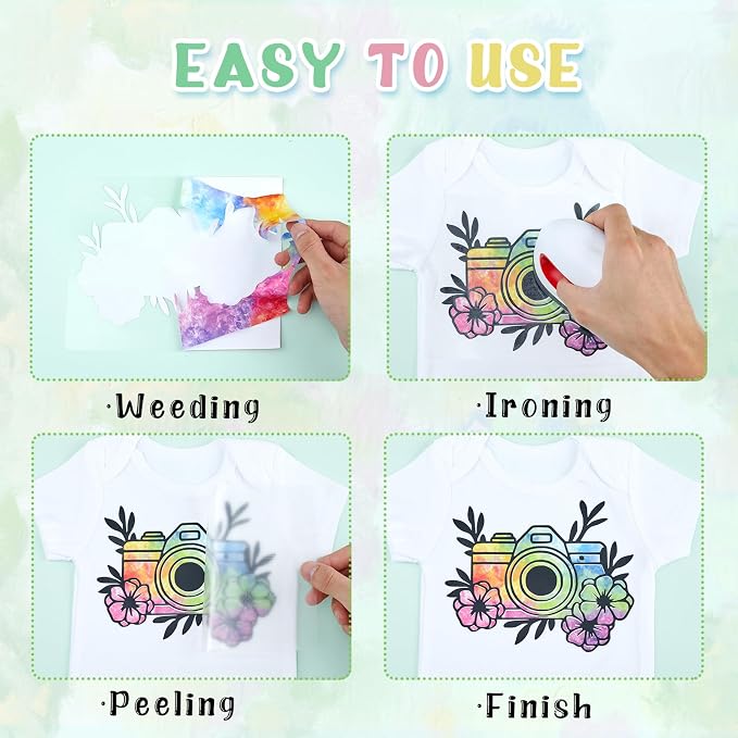 Tintnut Spring Tie Dye Heat Transfer Vinyl, PU HTV sheets, easy cut & weed - Image 7