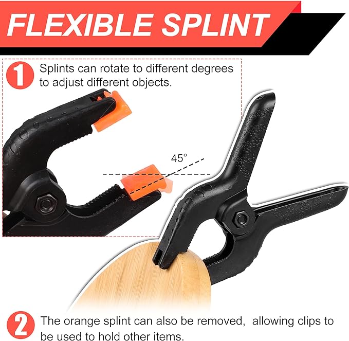 12 Pack Plastic Spring Clamps, 3.5inch Small Heavy Duty Clips - Image 4