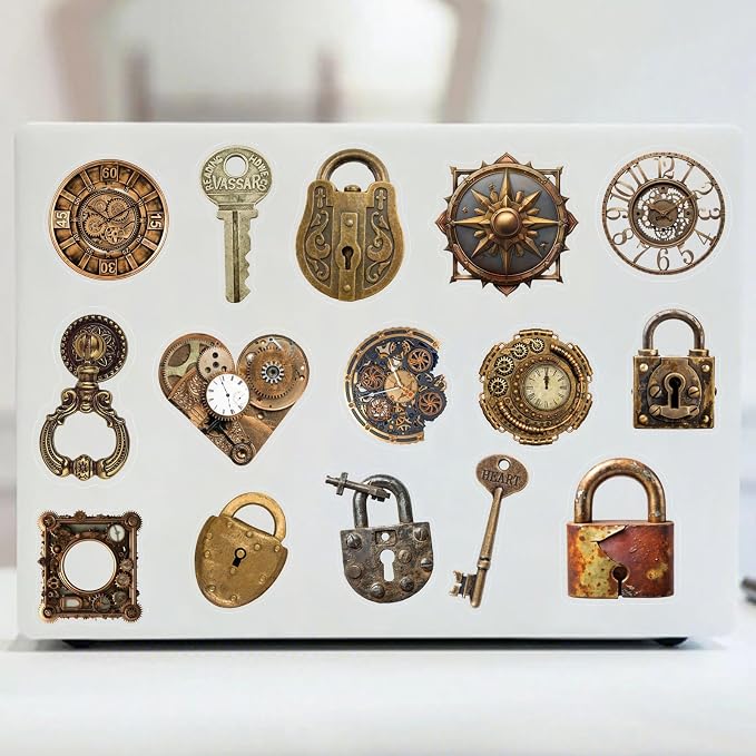 50 PCS Retro Mechanical Stickers - Image 3