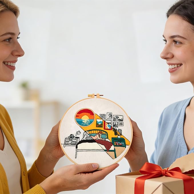 Embroidery Kits for Beginners Adults Sunrise Hand Embroidery Starter Kits - Image 5