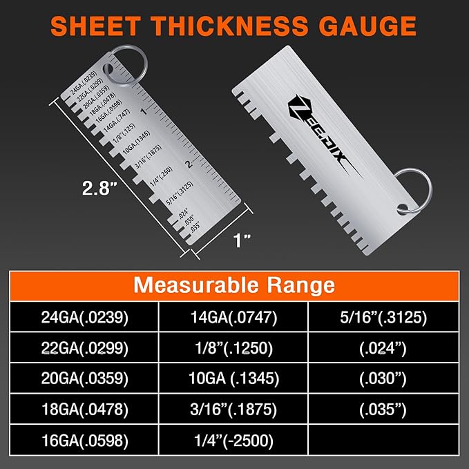 ZeeDix 2 PCS Metal Thickness Gauge Portable Steel Thickness Gauge Metal - Image 3