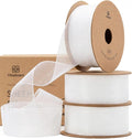 Vitalizart White Ribbon Organza Sheer Ribbon 1 inch x 30 Yd Handmade Fabric by Vitalizart