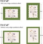 6x8 Picture Frame with Wavy Mat, Wooden Real Glass 6 x 8 Photo Frame - Image 3