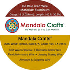 Mandala Crafts 18 Gauge Ice Blue Anodized Aluminum Craft Wire, 100 FT | Colored - Image 3