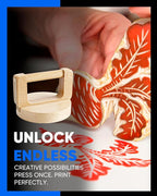 UCEC 1+1 Pack Handheld Round Wood Baren and Cleaning Cloth, Printmaking Tool Set - Image 5