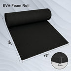 biguphate EVA Foam Roll - 8mm Black Ultra High Density Craft Foam - 15 x 39 - Image 2