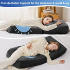 Pregnancy Pillows for Sleeping, 44.5 Inch Pregnancy Massage Pillow Full Body - Image 3