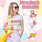 WILLBOND 52 Pcs Donut Alphabet Patches 2.8 Inch Self Adhesive Letter Patches - Image 3