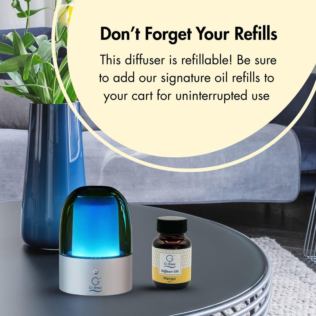 G's Breeze Mango Diffuser Oil Refill - Fruity Essence Aroma for Home or Office - Long-Lasting Tropical Scent of Ripe Mangoes for a Refreshing, Energizing Atmosphere - 60ML