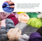 uxcell Needle Felting Wool, 3.5 Oz Nature Fibre Wool Yarn Roving - Image 5