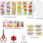 ORIGACH 6 Set Floral Cross Stitch Bookmark Kit - Image 2