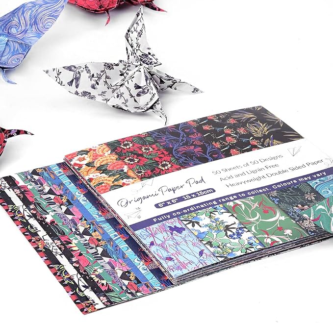 Origami Paper Kit 50 Sheets 6 Inch Square Double Sided Color 50 Vivid Japanese - Image 4