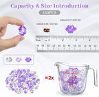 DomeStar 150PCS Fake Ice, Vase Filler Purple Fake Diamonds Plastic Clear Gems - Image 2