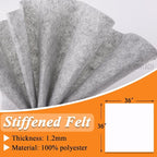 IONTACH 36" X 36" Grey Stiff Felt Fabric 1.2mm Thick | Felt Sheet - Image 3