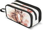 Brown Horse Watercolor Flower Pencil Case Box Boys Girls Large Pencil Pouch by BOENLE-WELCOMEYOURCOMING