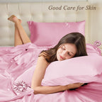 Queen Satin Pillowcase for Hair 2pc, Similar to Silk Pillow Cases, Easier Care - Image 2