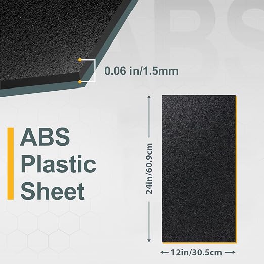 Plastic Sheet 12" x 24" x 0.06", Abs Plastic Sheets 6 Pack - Image 2
