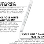 Grabie Black & White Extra Fine Tip Acrylic Paint Marker Set, 6 Pack, 0.7mm - Image 5