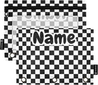 Custom Black White Checkered Pattern Pencil Pouch by BOENLE-WELCOMEYOURCOMING