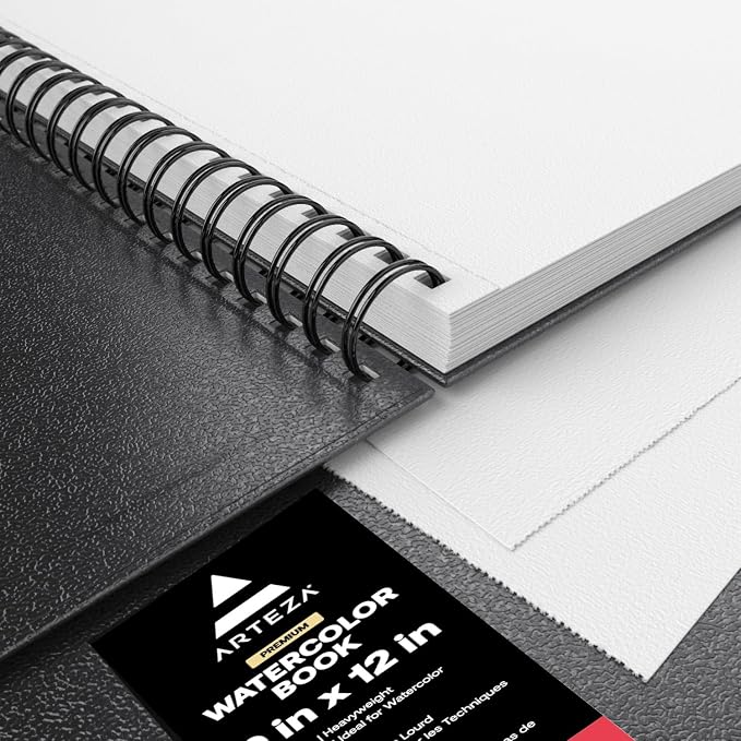 ARTEZA Watercolor Sketchbook 2-Pack, 64 Pages Each, 9x12 Inches – Spiral-Bound - Image 6