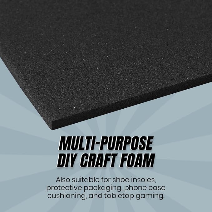 CALPALMY 24-Pack Black EVA Foam Sheets 9"x12" 4mm Thick High-Density 85 kg/m³ - Image 6